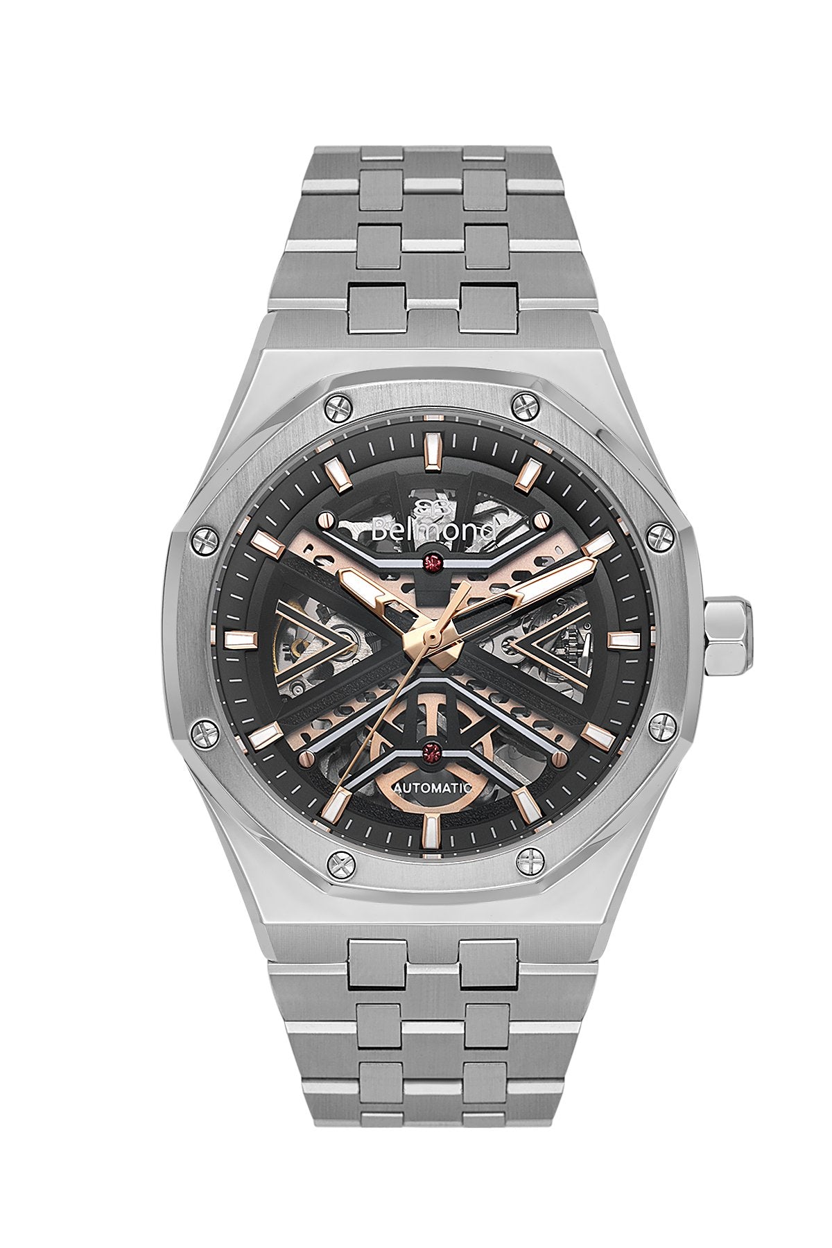 Kng1146.360 Gümüş & Rose Çelik Kordon Erkek Kol Saati