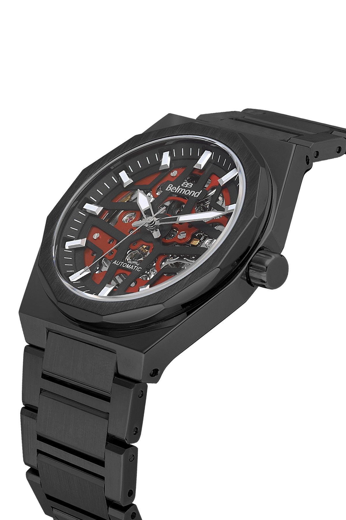 KNG1145.680 Kırmızı & Siyah Çelik Kordon Erkek Kol Saati