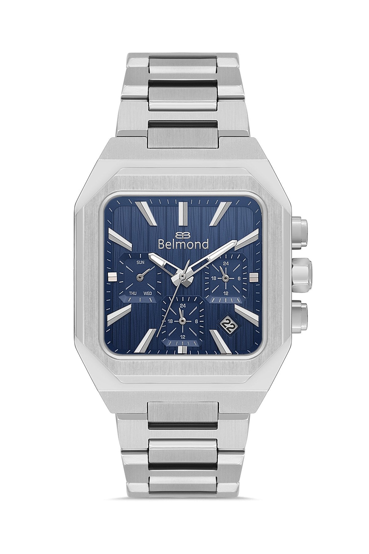 KNG1152.390 Gümüş & Lacivert Çelik Kordon Erkek Kol Saati