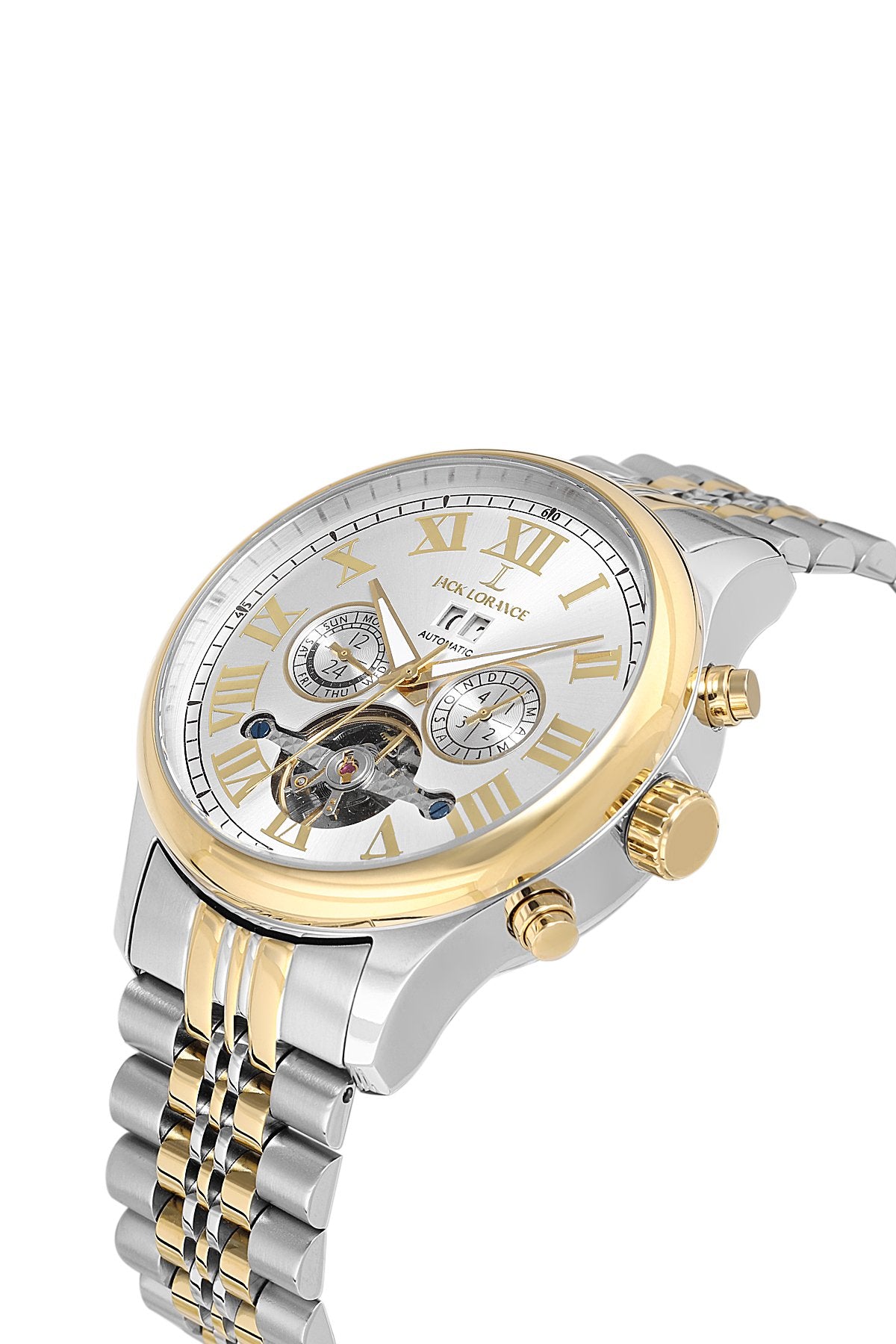 JCK JLS11817M.04 Gümüş & Altın Otomatik Çelik Erkek Kol Saati