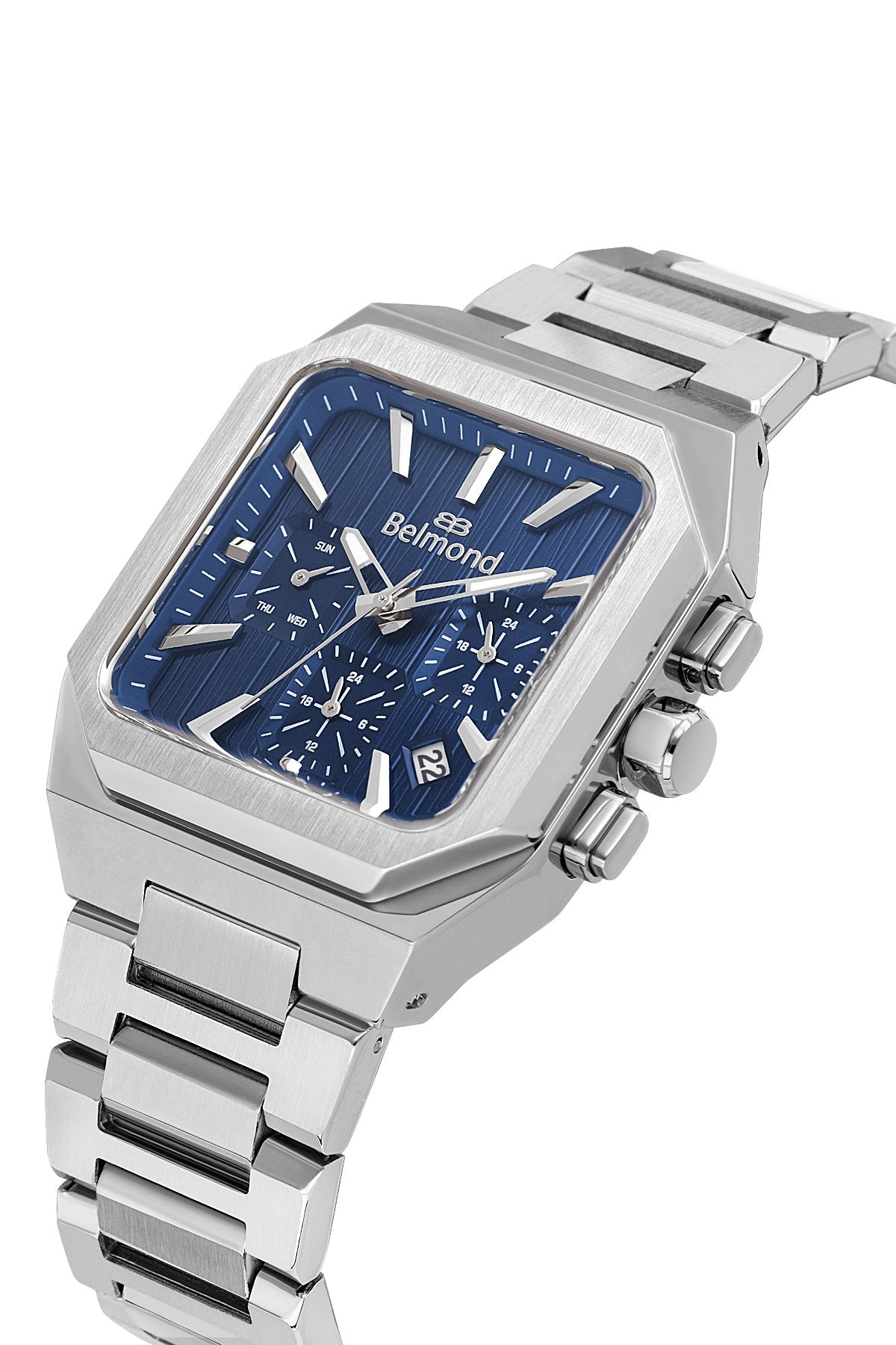 KNG1152.390 Gümüş & Lacivert Çelik Kordon Erkek Kol Saati