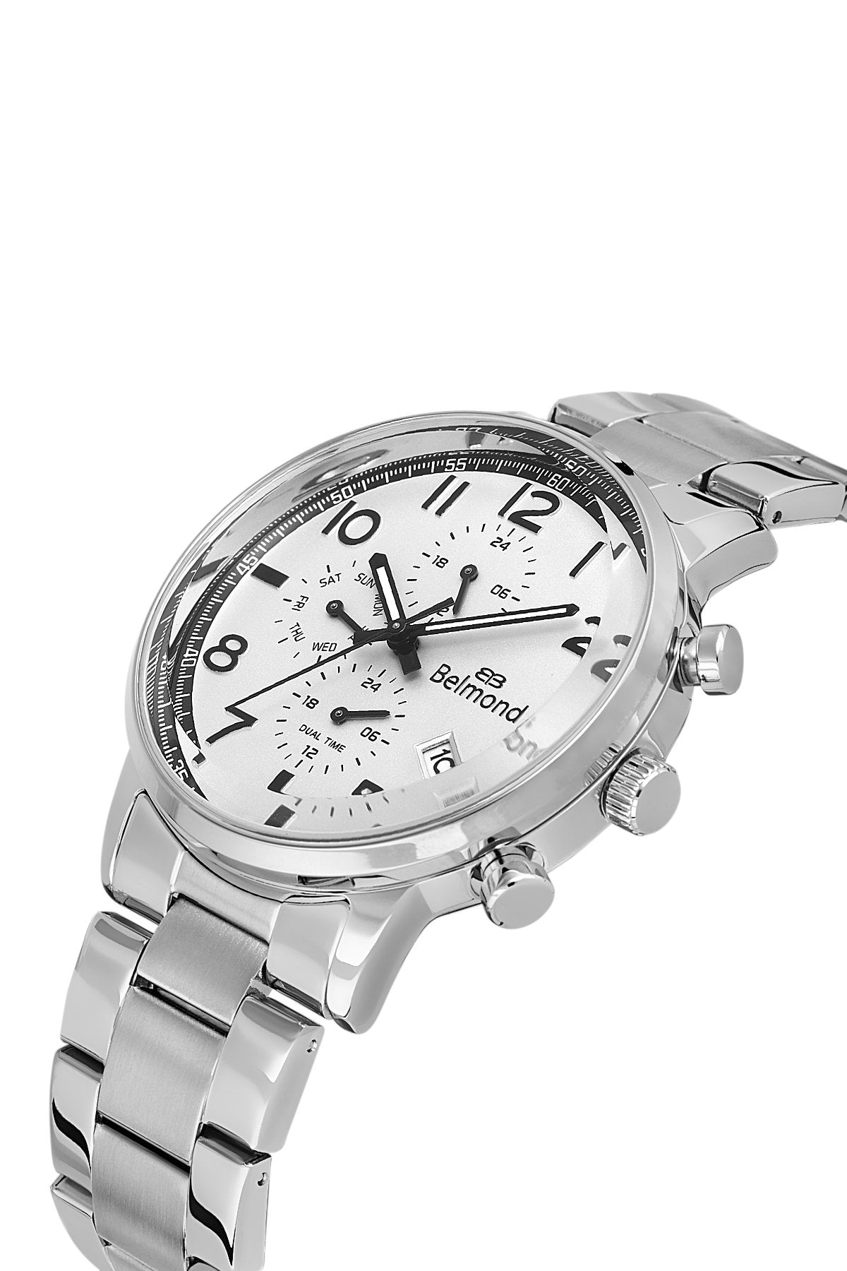 KNG1149.360 Gümüş & Beyaz Çelik Kordon Erkek Kol Saati