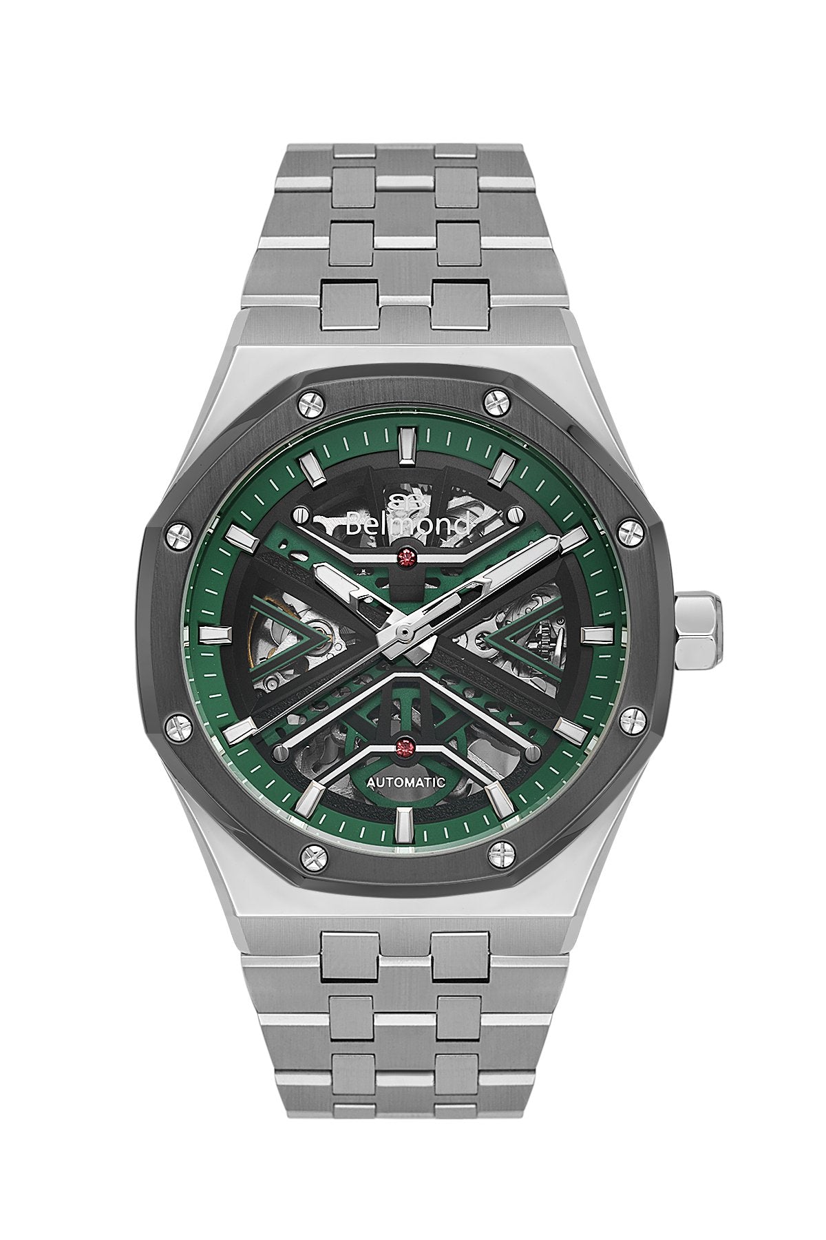 Kng1146.370 Gümüş & Yeşil Çelik Kordon Erkek Kol Saati