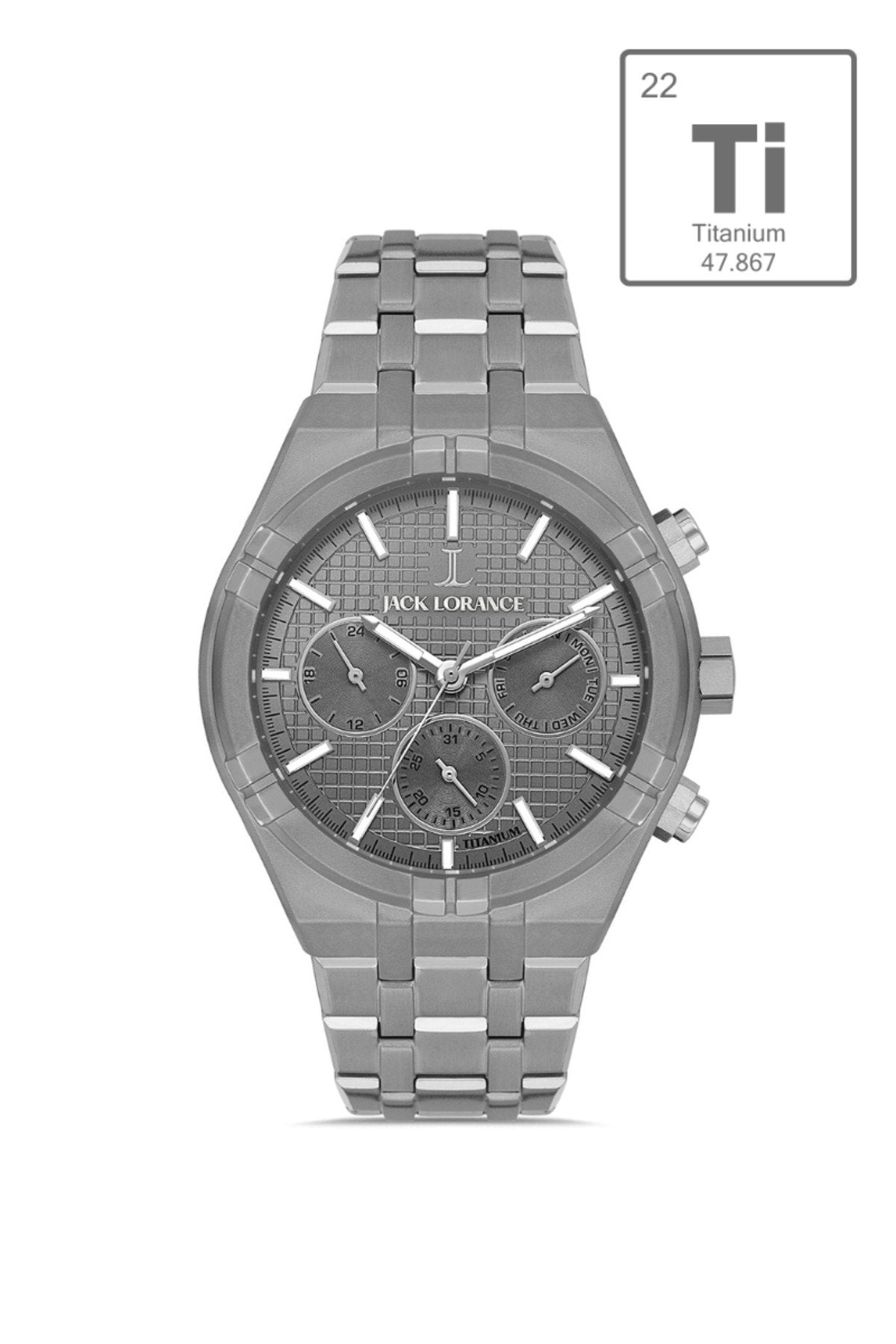 JL.G1155205 Gri & Gümüş Titanyum  Erkek Kol Saati