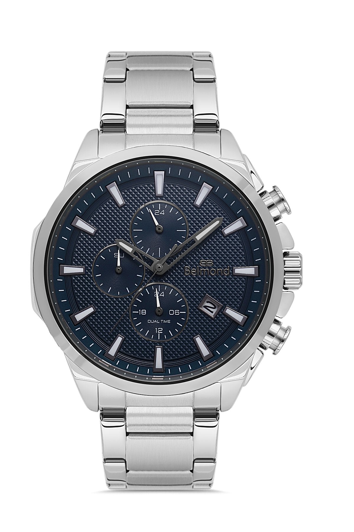 KNG1139.390 Lacivert & Gümüş Çelik Kordon Erkek Kol Saati