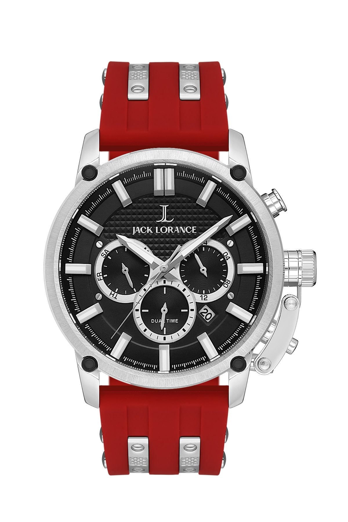 JLS0405805  Siyah & Kırmızı & Gümüş  Çelik Erkek Kol Saati