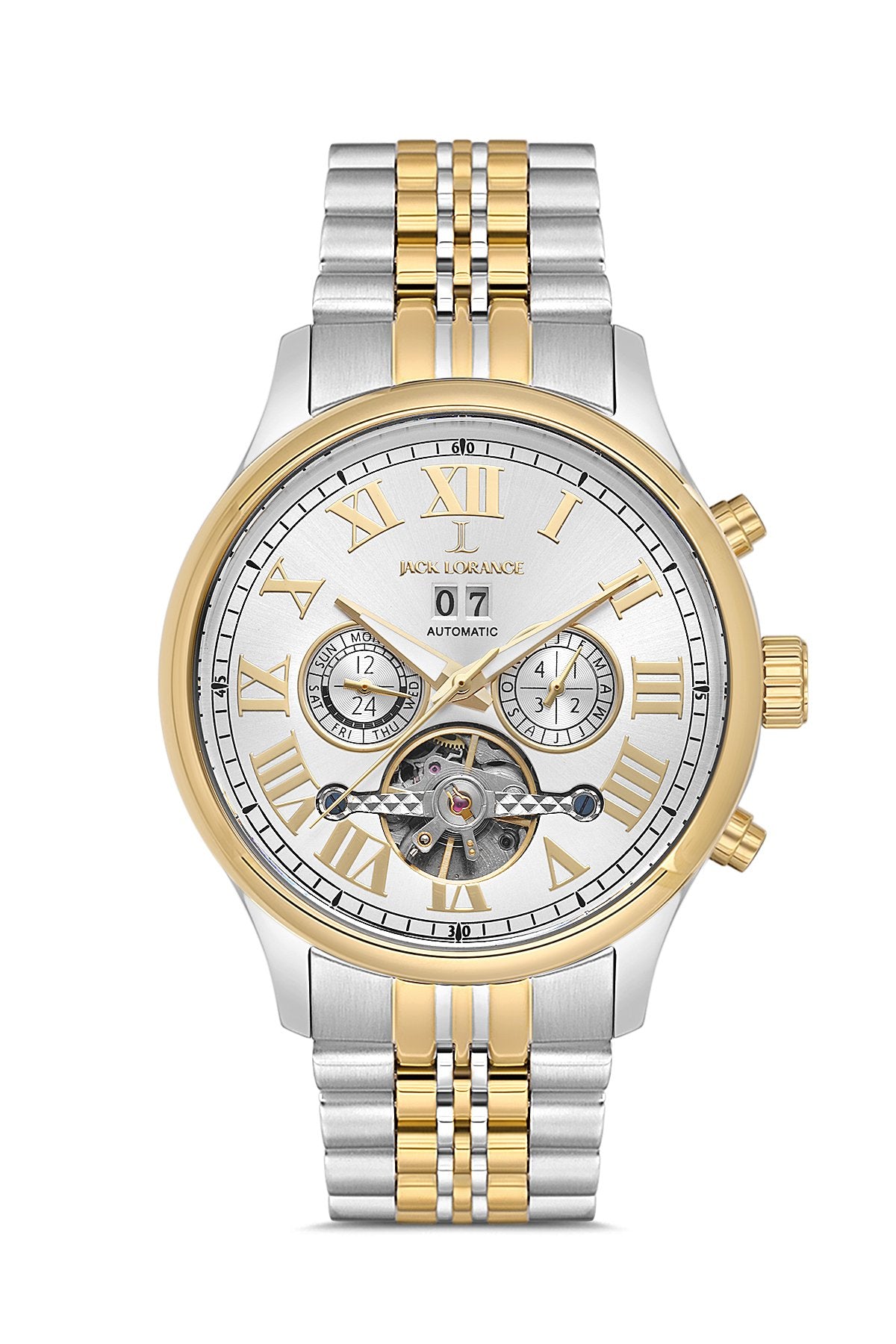 JCK JLS11817M.04 Gümüş & Altın Otomatik Çelik Erkek Kol Saati