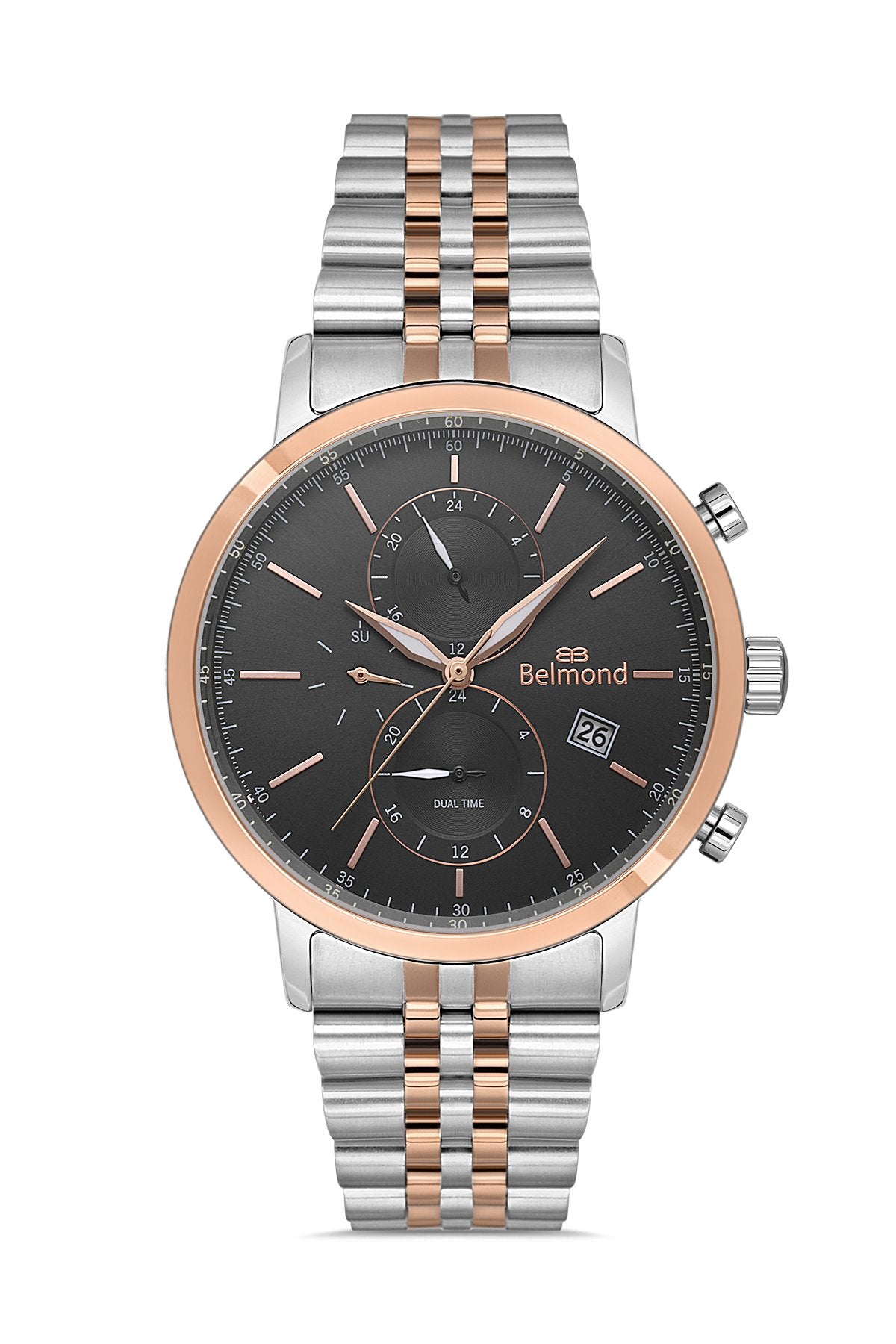 KNG1141.550 Rose & Siyah & Gümüş Çelik Kordon Erkek Kol Saati