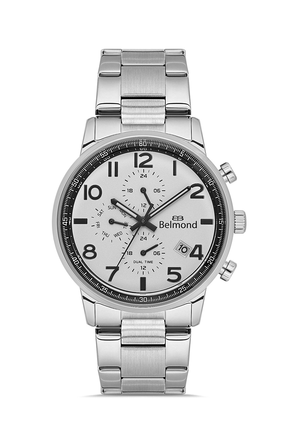 KNG1149.360 Gümüş & Beyaz Çelik Kordon Erkek Kol Saati