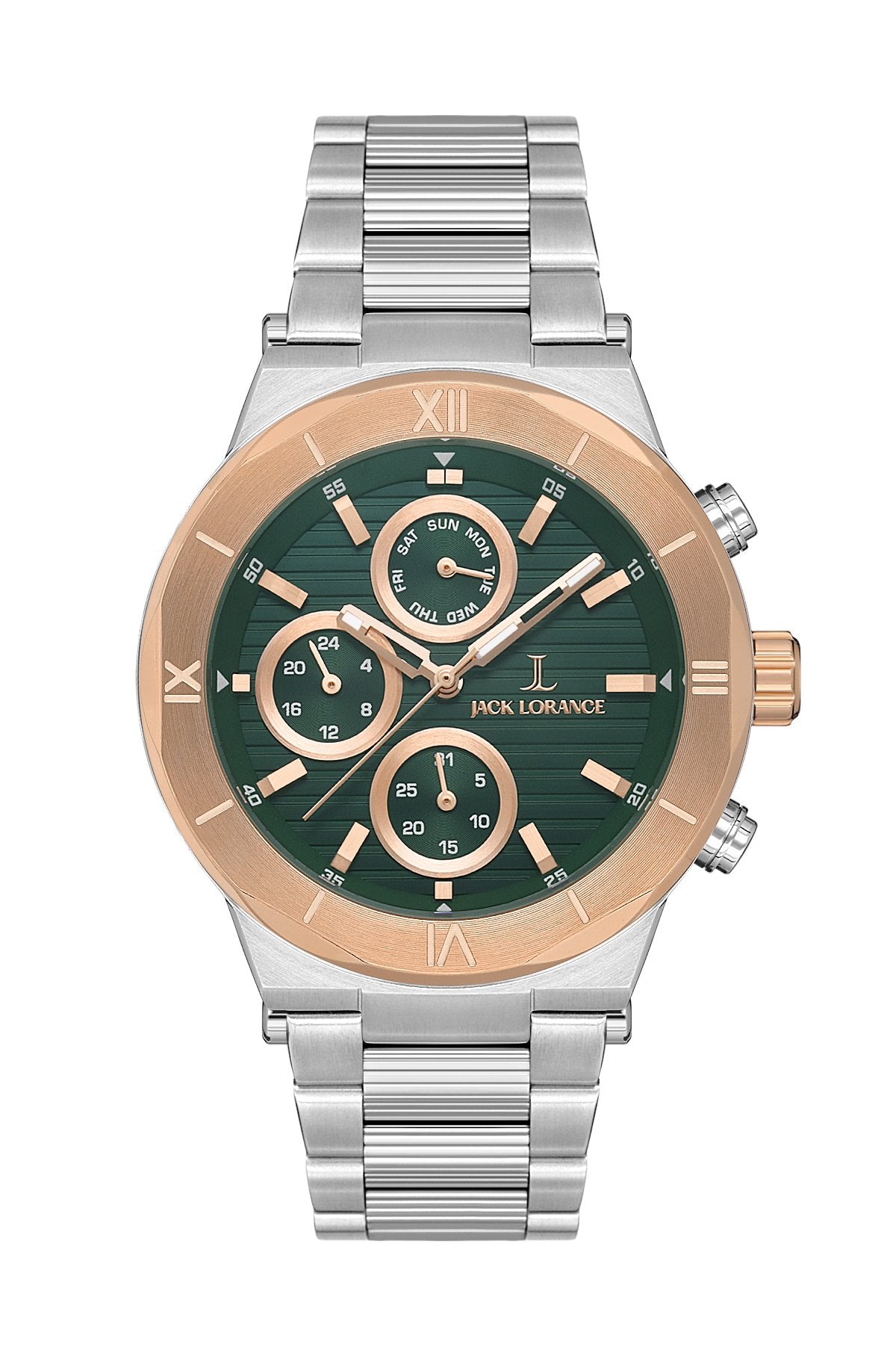 JLS0332201  Yeşil & Gümüş & Rose  Çelik Erkek Kol Saati