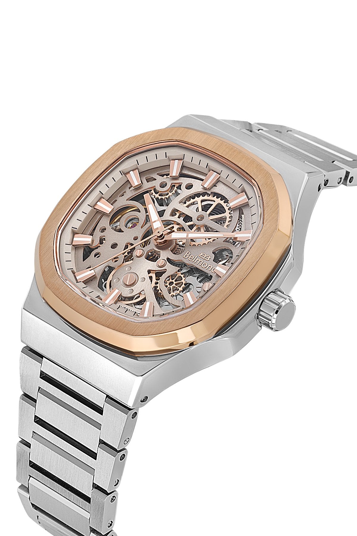 KNG1147.540 Gümüş & Rose Çelik Kordon Otomatik Erkek Kol Saati