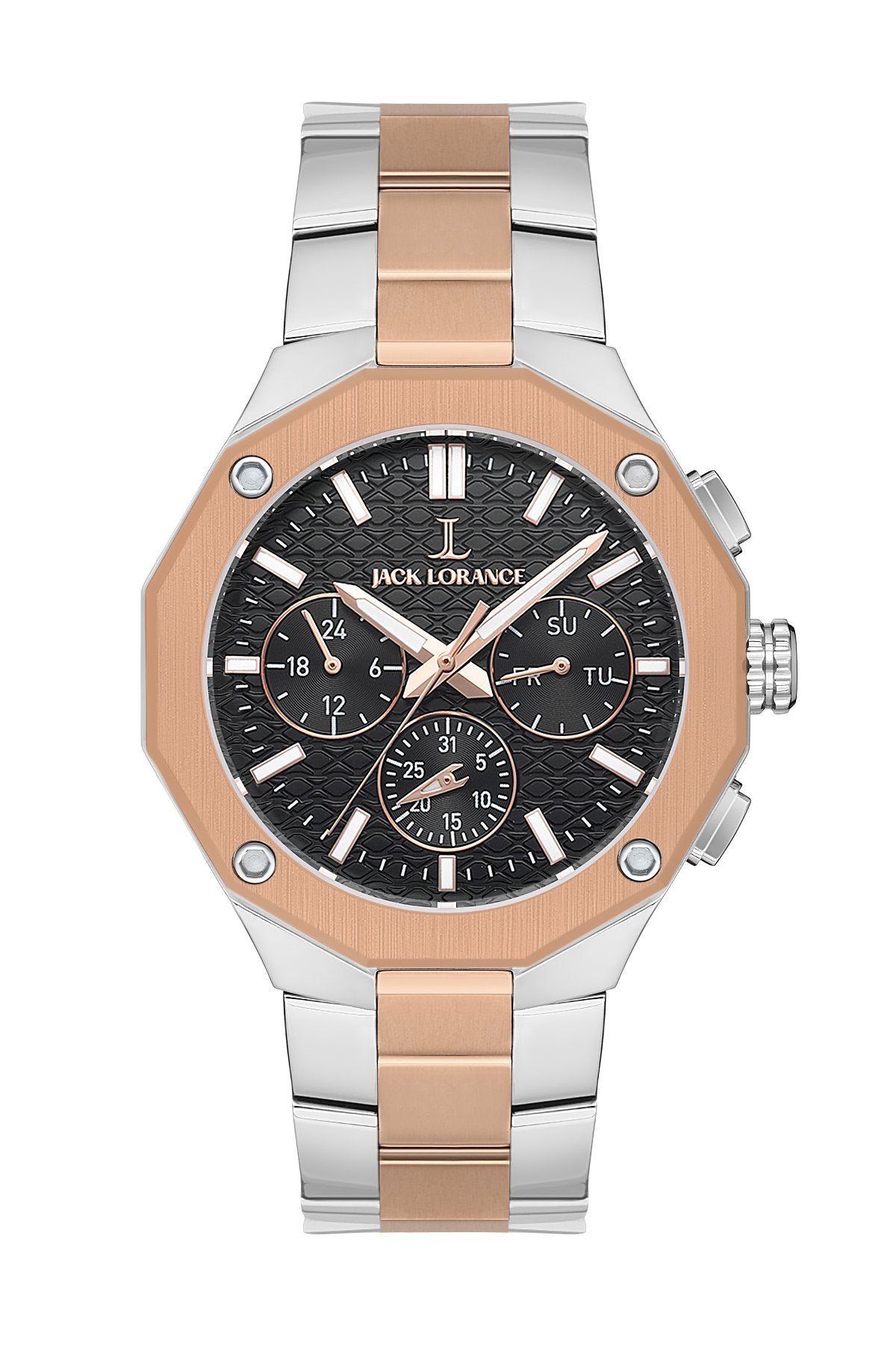 JLS0409802  Siyah & Gümüş & Rose  Çelik Erkek Kol Saati