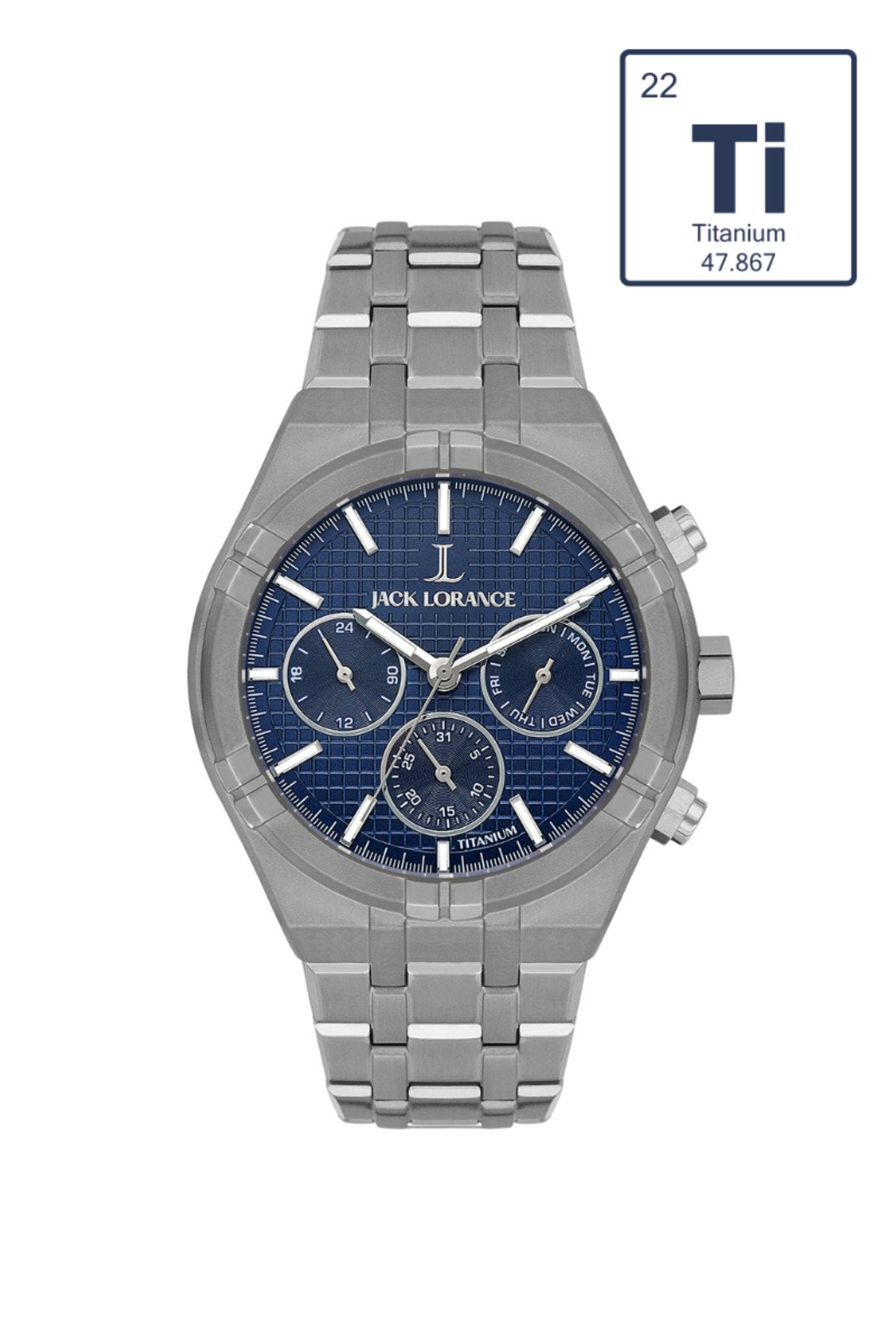 JL.G1155202 Lacivert & Gümüş Titanyum  Erkek Kol Saati