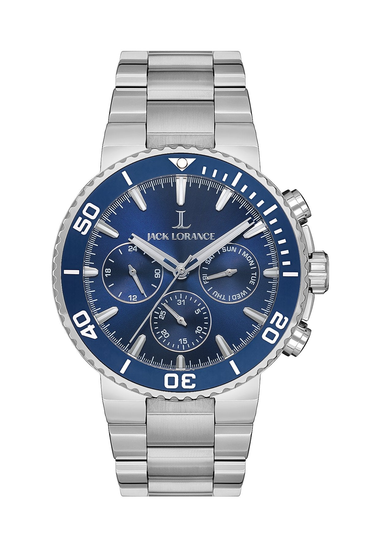 JLS0406201  Lacivert & Gümüş  Çelik Erkek Kol Saati