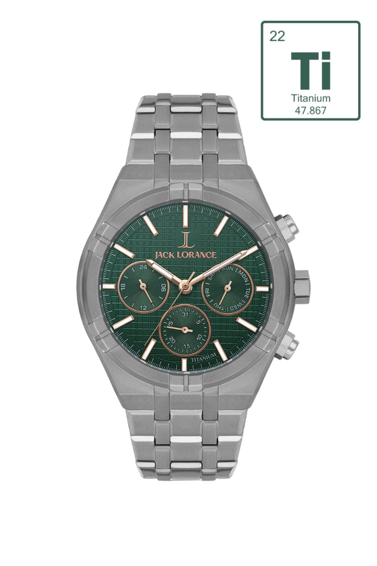 JL.G1155204 Yeşil & Rose Titanyum  Erkek Kol Saati