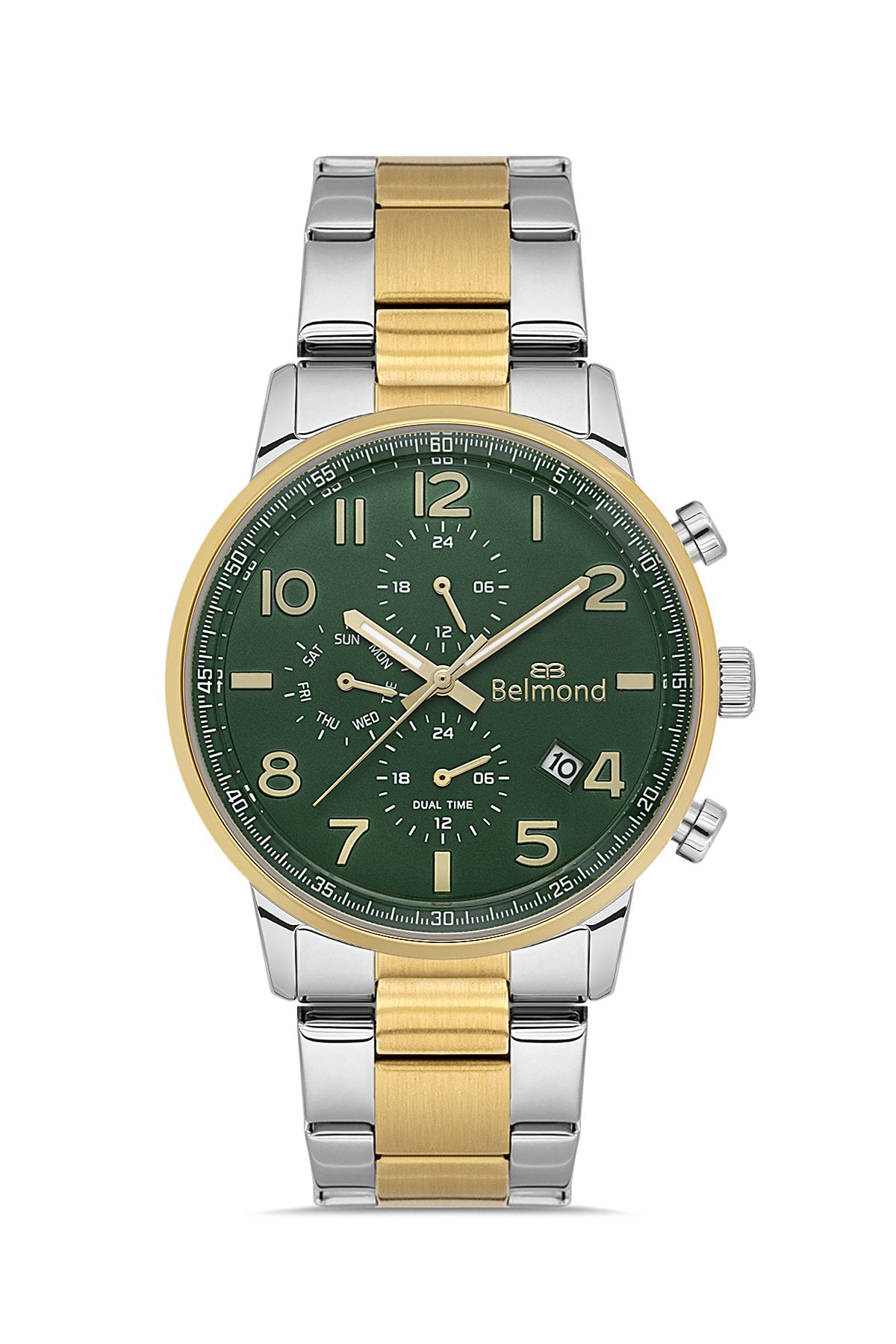 KNG1149.270 Altın & Yeşil Çelik Kordon Erkek Kol Saati