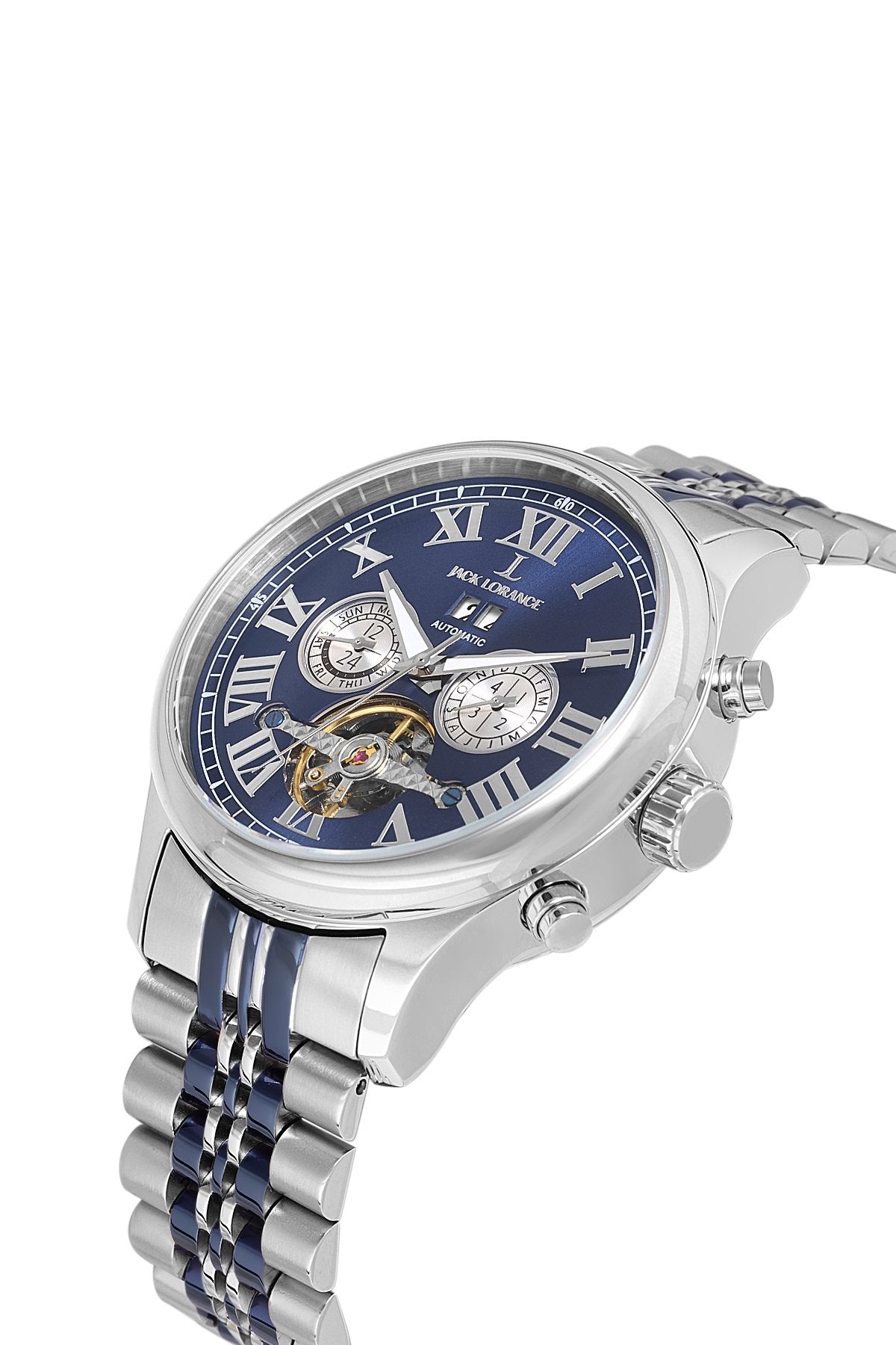 JCKJLS11817M.02 Gümüş & Lacivert Otomatik Çelik Erkek Kol Saati