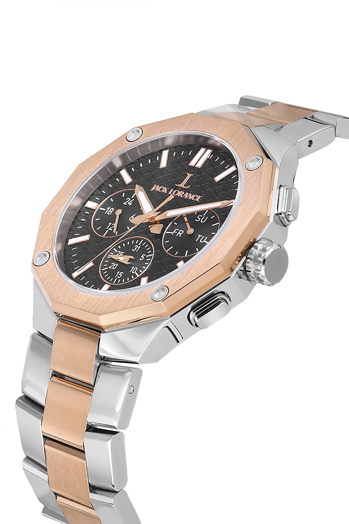 JLS0409802  Siyah & Gümüş & Rose  Çelik Erkek Kol Saati