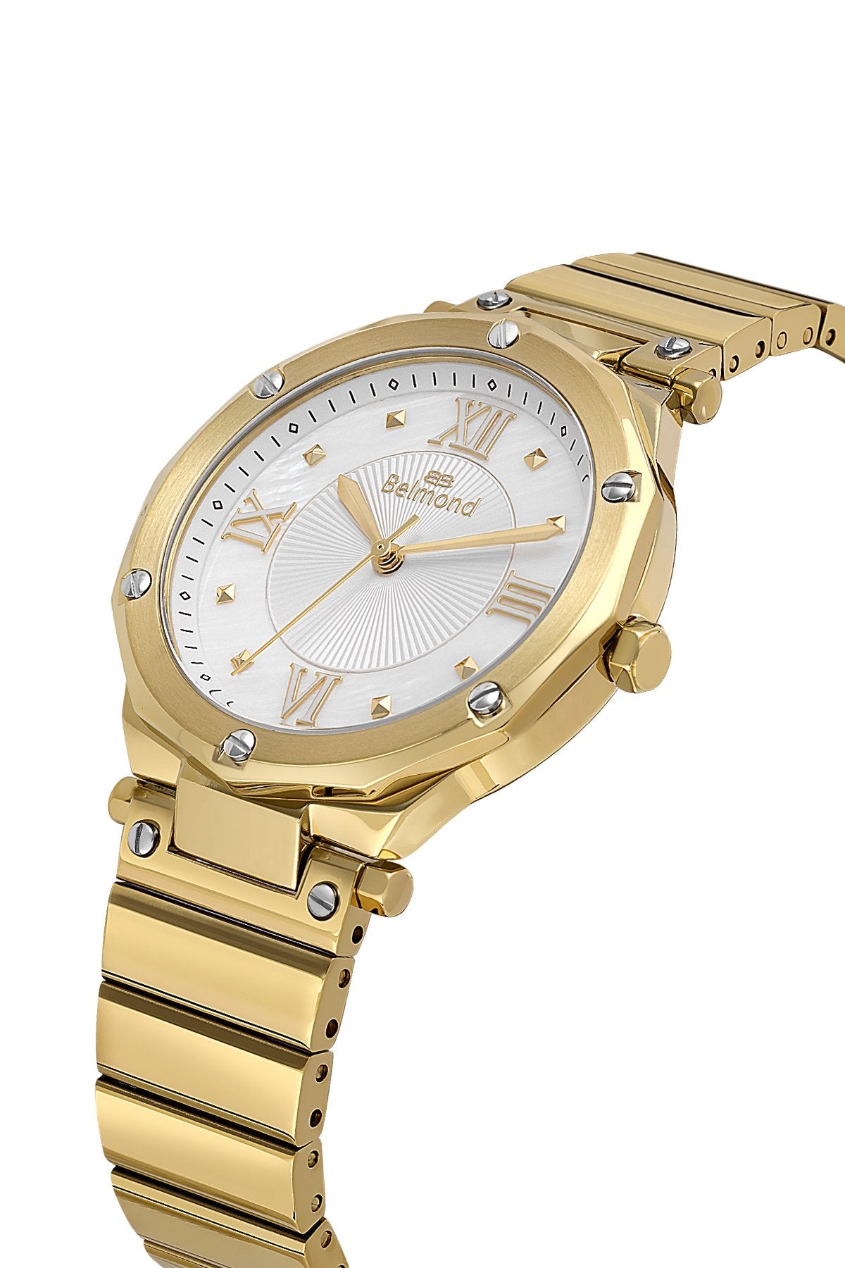 SRL1153.120 Altın & Beyaz Çelik Kordon Kadın Kol Saati