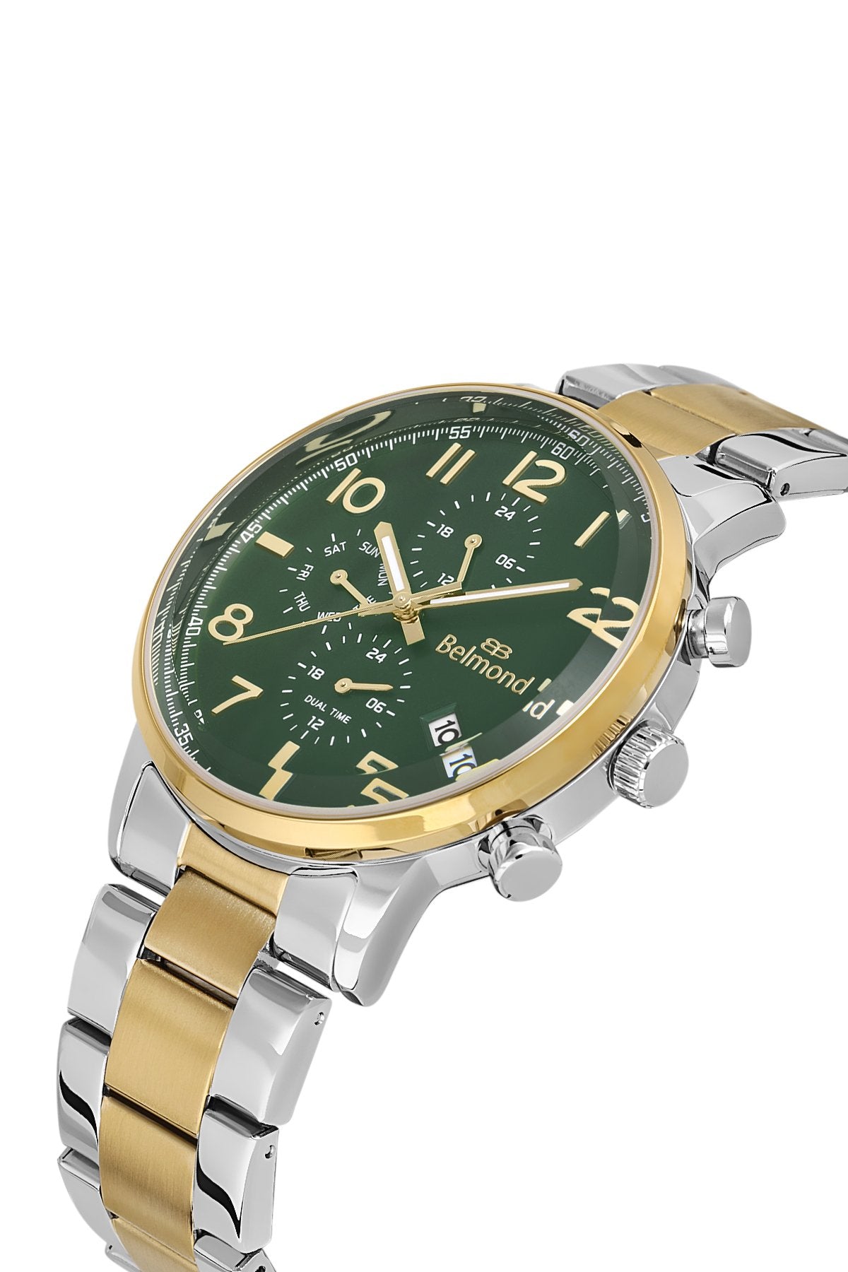 KNG1149.270 Altın & Yeşil Çelik Kordon Erkek Kol Saati