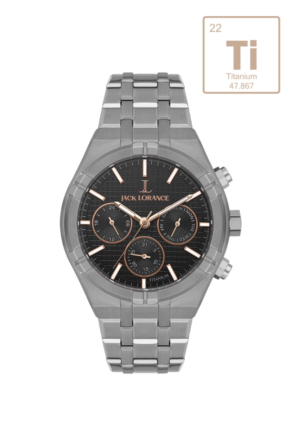 JL.G1155203 Siyah & Rose Titanyum  Erkek Kol Saati