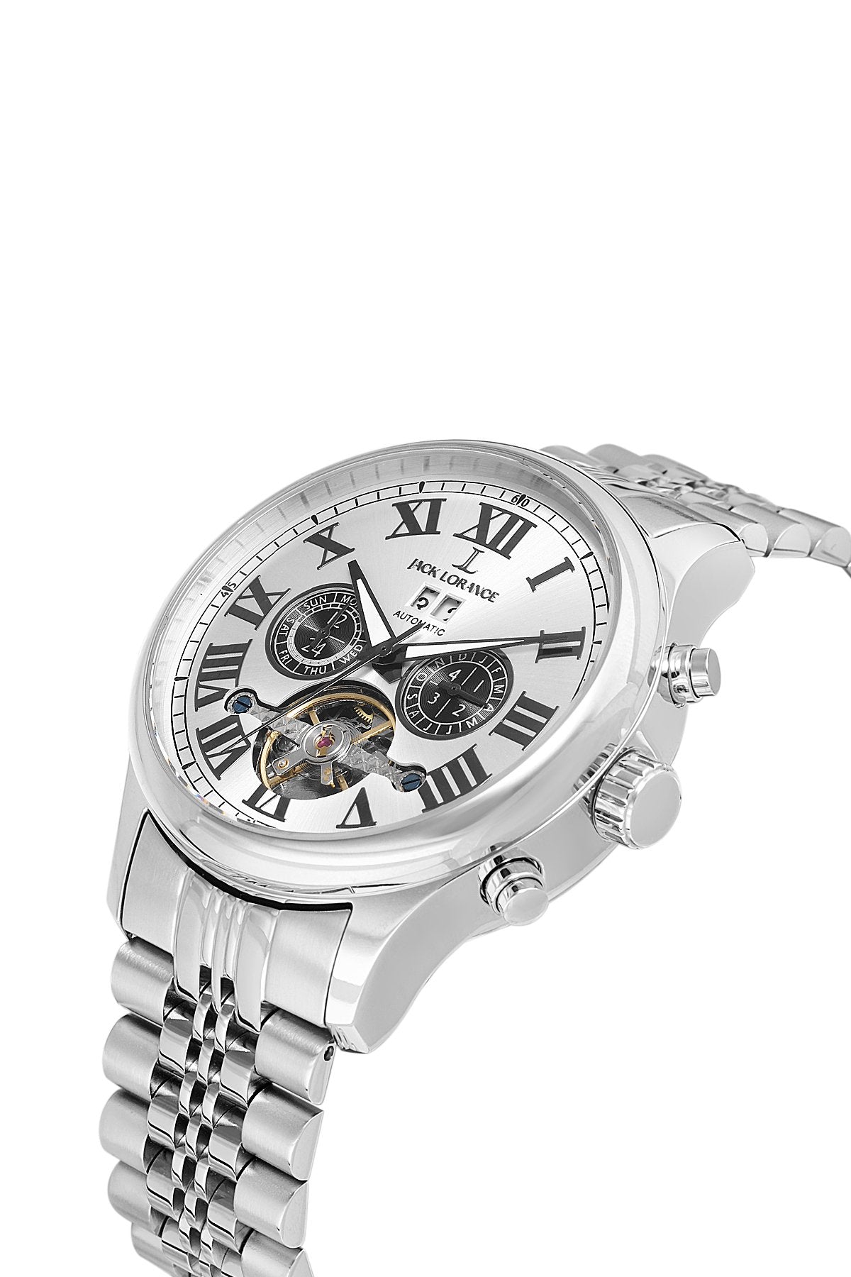 JCKJLS11817M.01 Gümüş & Beyaz Otomatik Çelik Erkek Kol Saati