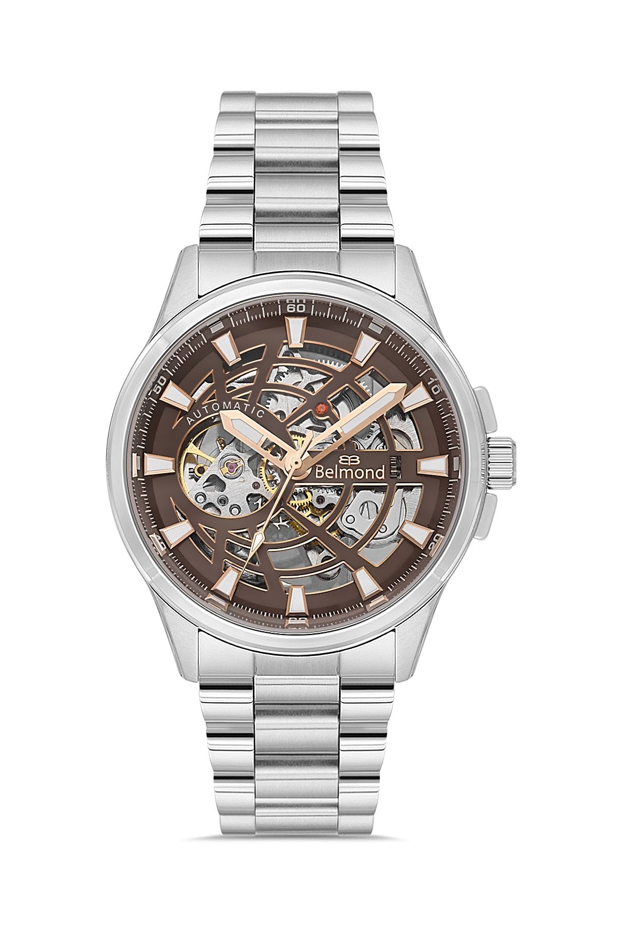 KNG1153.340 Gümüş & Kahverengi Çelik Kordon Otomatik Erkek Kol Saati