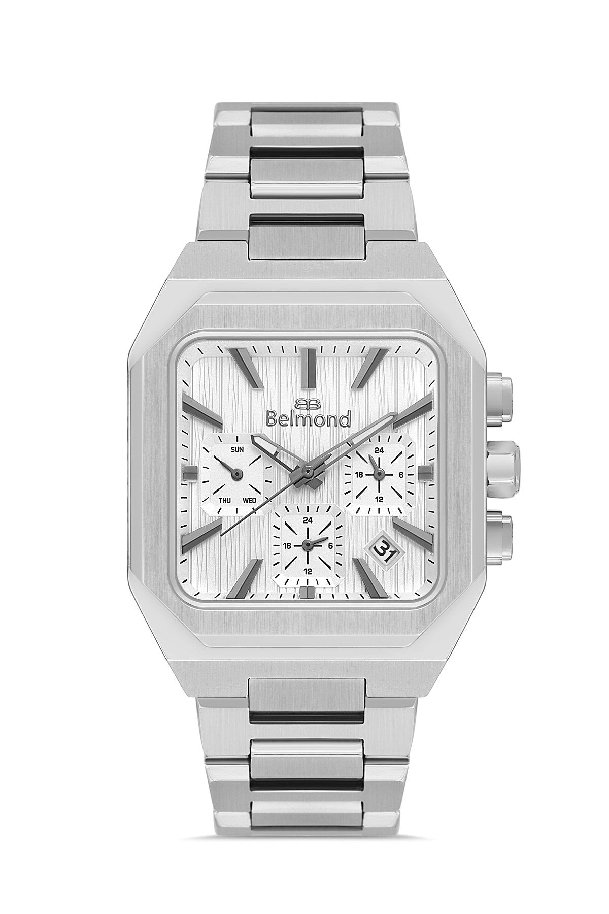 KNG1152.330 Gümüş & Beyaz Çelik Kordon Erkek Kol Saati