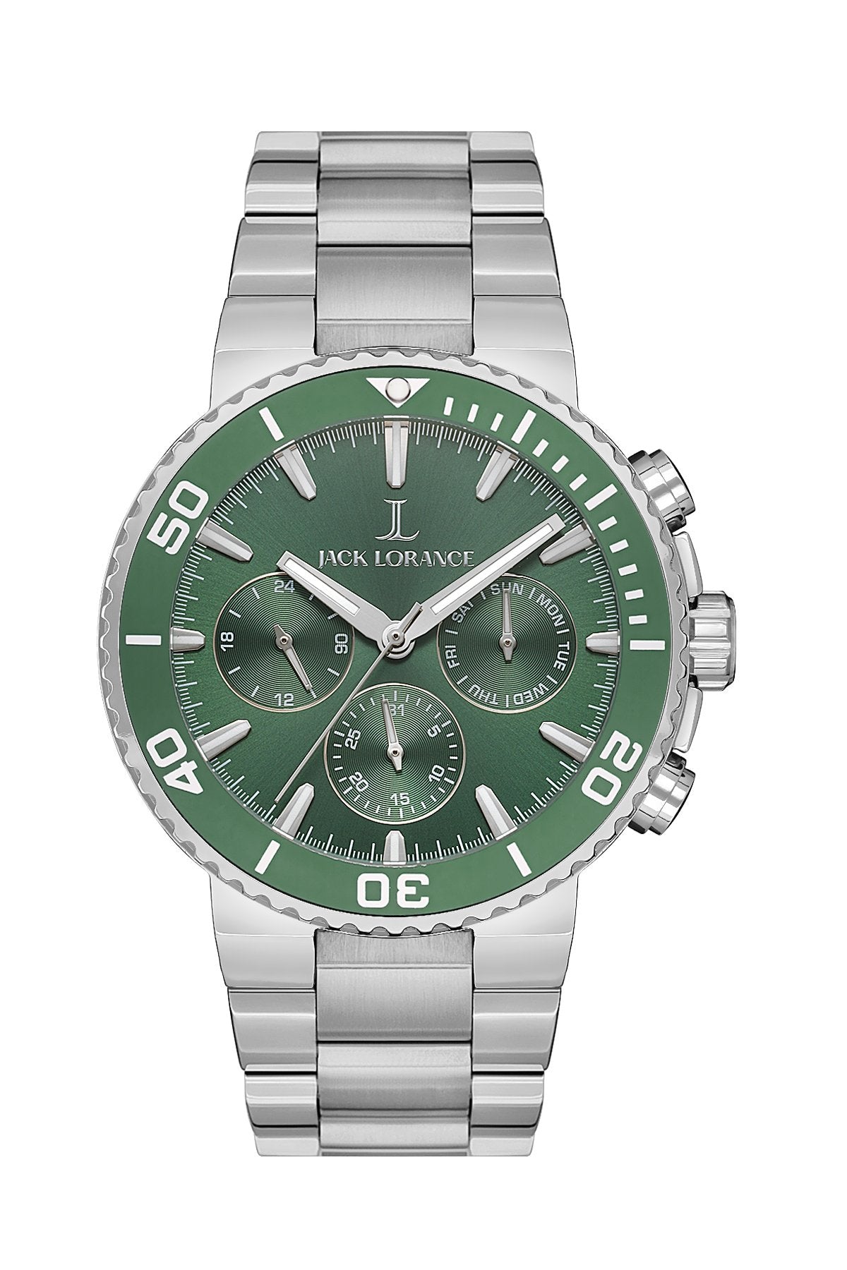 JLS0406203  Yeşil & Gümüş  Çelik Erkek Kol Saati